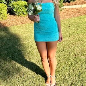Ashley Lauren Homecoming Dress Style 4698 Teal Size 2